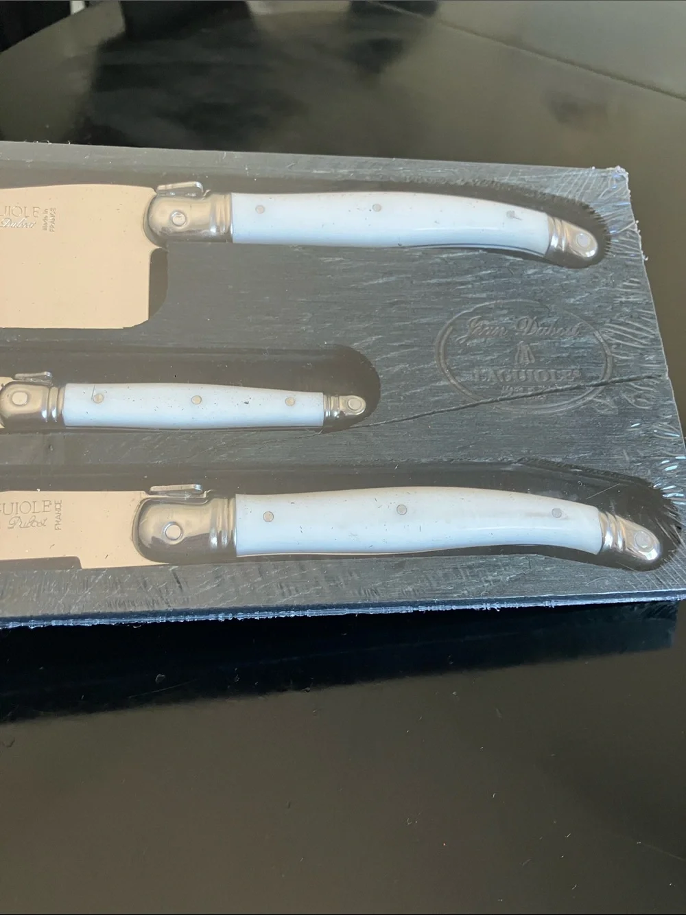 Laguiole White Cheese Knife Set - 3-Piece Stainless Collection